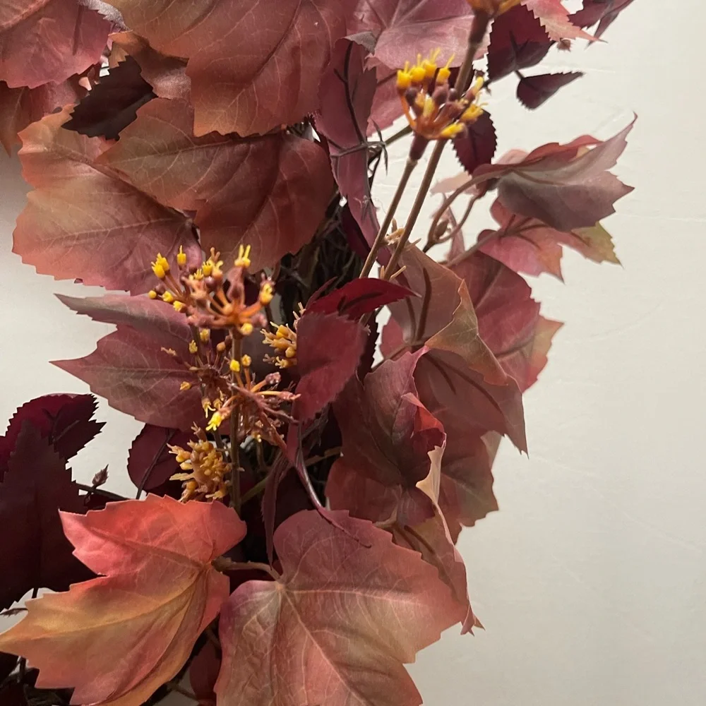 30” Mixed Leaf Artificial Wreath Red Fall - Threshold designed with Studio McGee